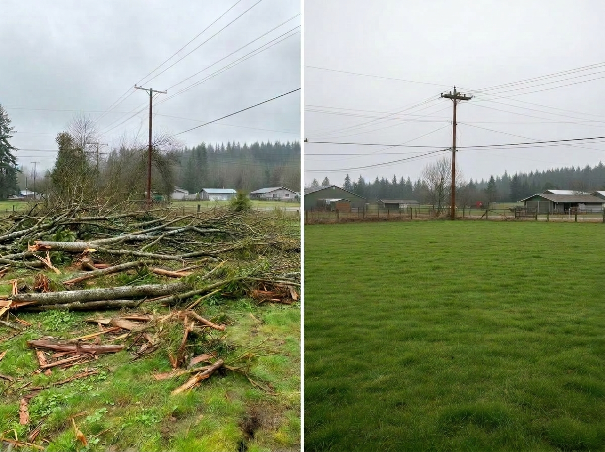 Before and after: Rural Storm Debris Clearing