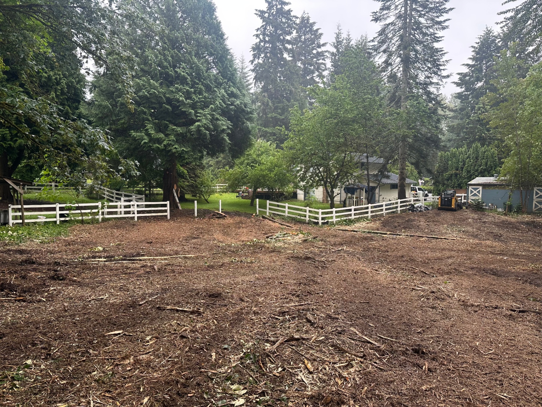 After: same pasture cleared to clean soil in a single day by Sasquatch Land Co. forestry mulching.